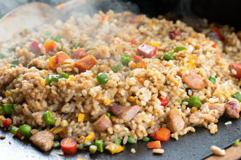 Delicious Fried Rice on Blackstone Griddle.