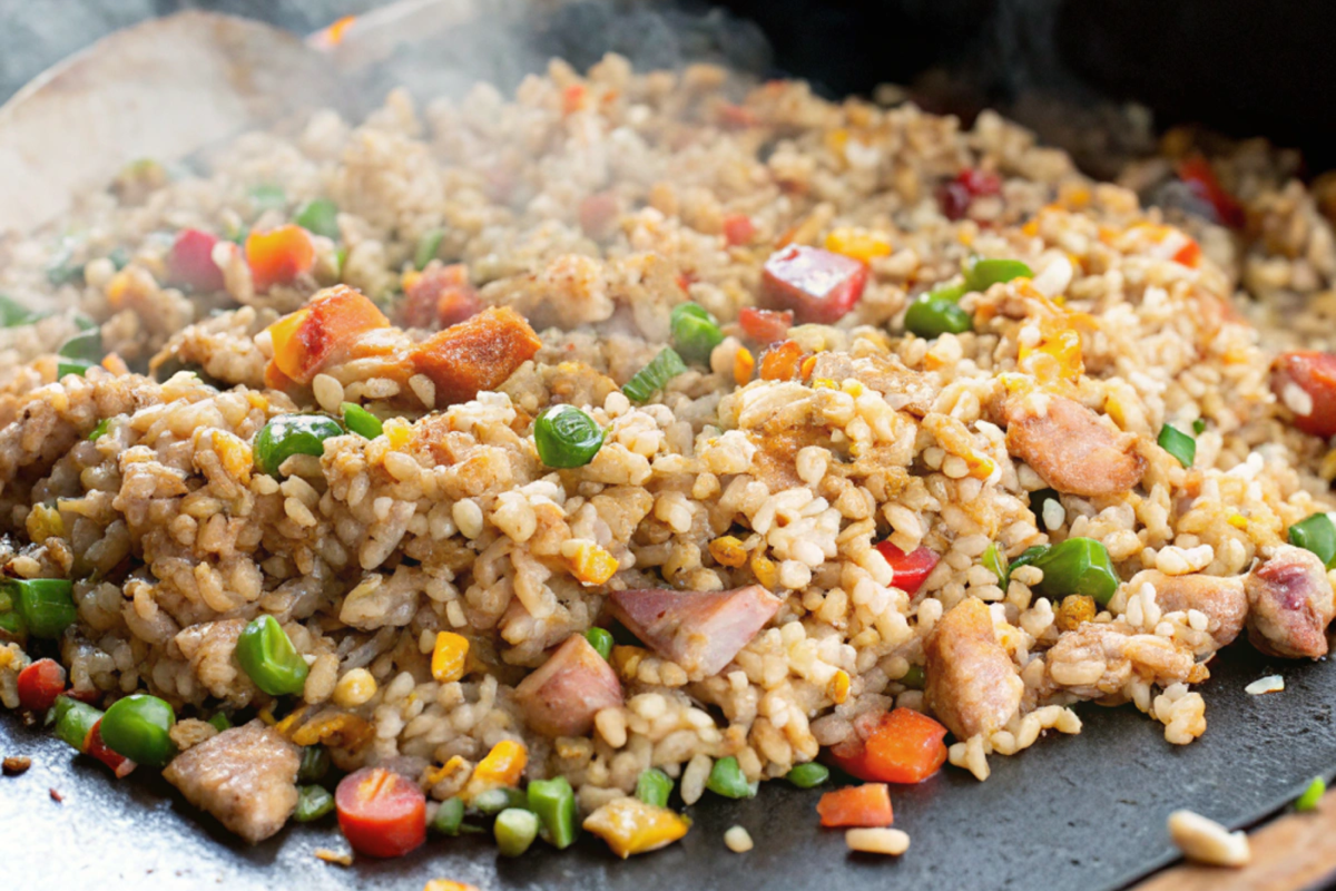 Delicious Fried Rice on Blackstone Griddle.