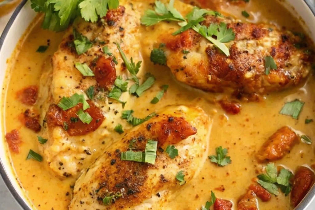 Delicious Chicken Mary dish with herbs.